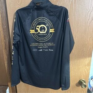 2025 50th Marine Corps Marathon Men’s Long Sleeve Black Quarter Zip Large NWT